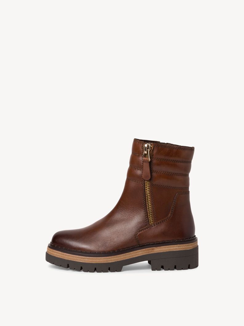 Lederstiefelette - braun Warmfutter, CHESTNUT, hi-res