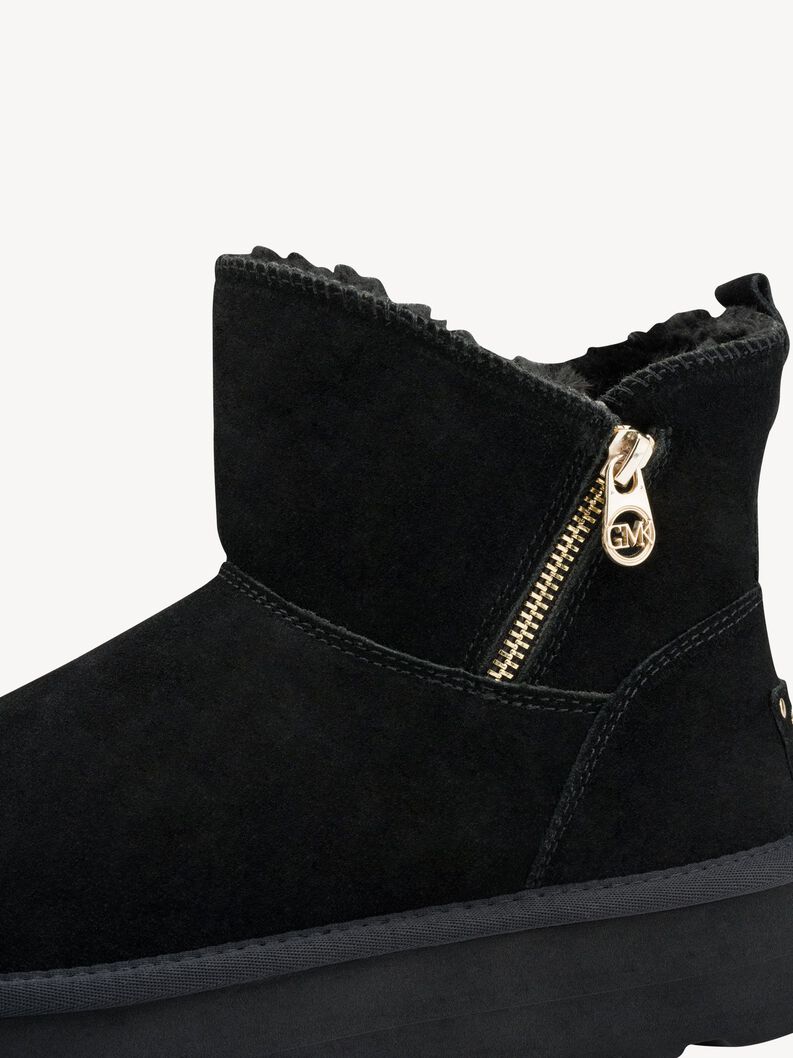 Lederstiefelette - schwarz Warmfutter, BLACK, hi-res