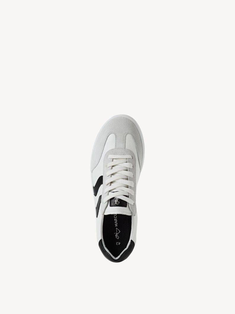 Ledersneaker - wei&szlig;, WHITE/BLACK, hi-res