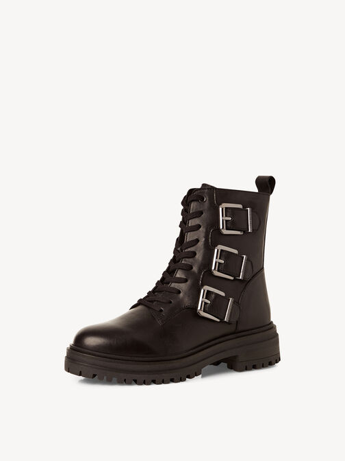 Leather Bootie - black, BLACK, hi-res