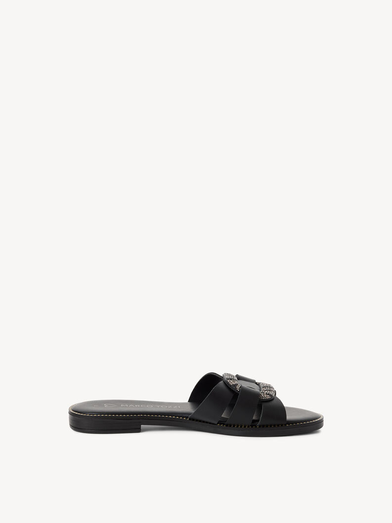 Lederpantolette - schwarz, BLACK, hi-res