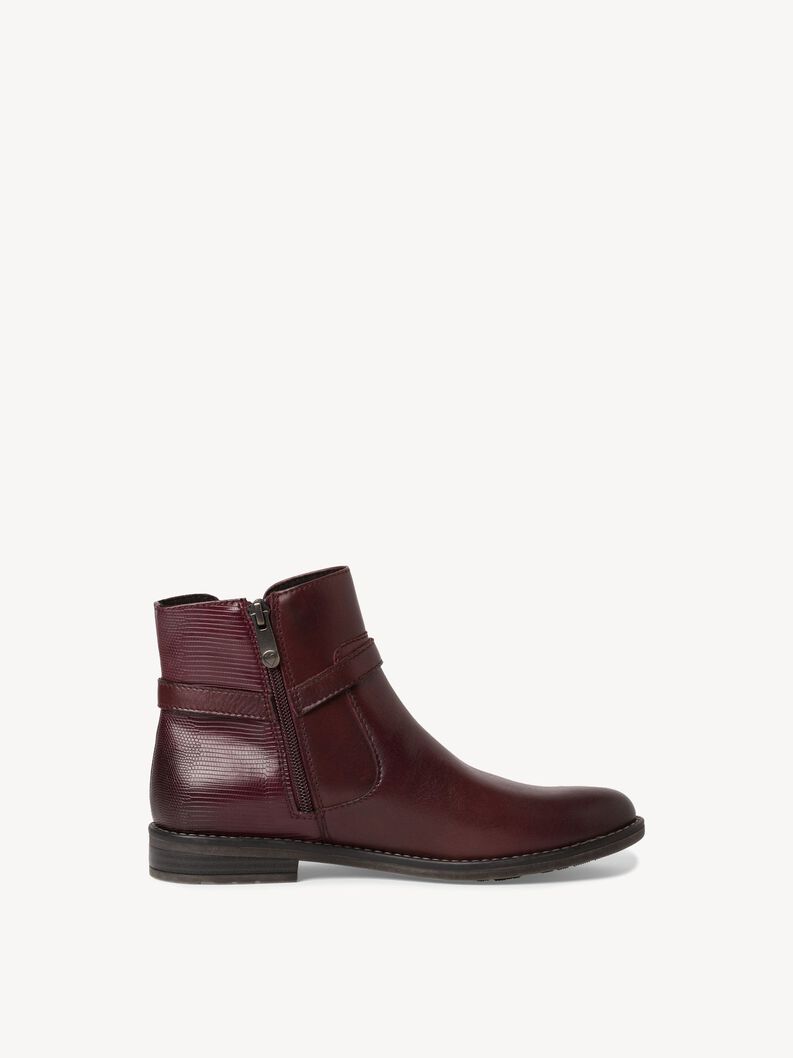 Leather Chelsea boot - red, BORDEAUX COMB, hi-res