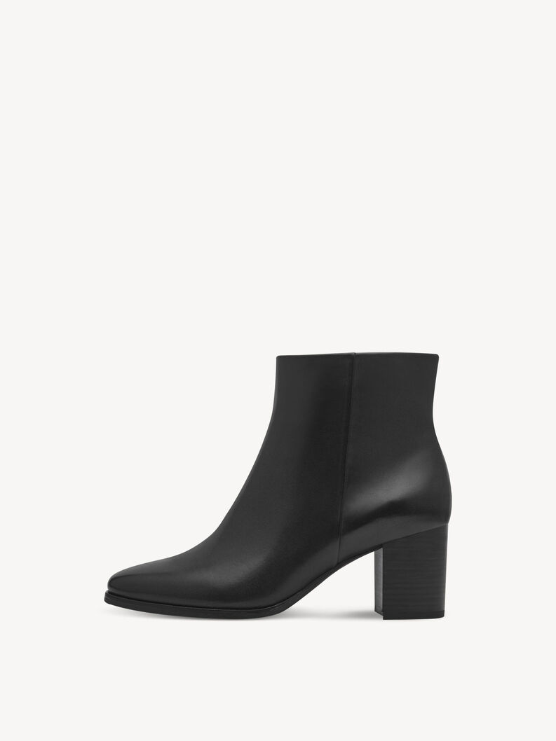 Leather Bootie - black, BLACK, hi-res