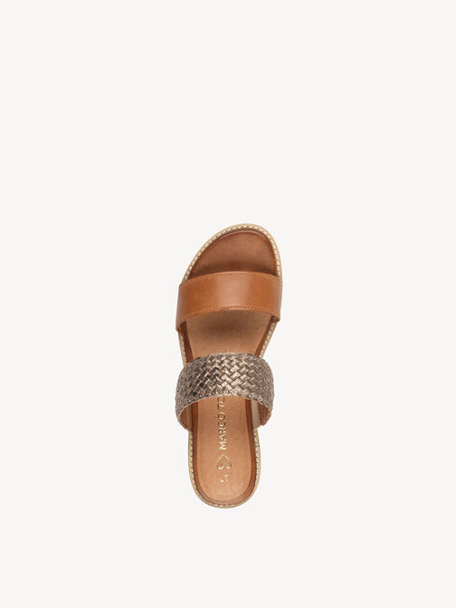 Lederpantolette - braun, COGNAC COMB, hi-res