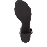 Sandale à talon en cuir - noir, BLACK, hi-res