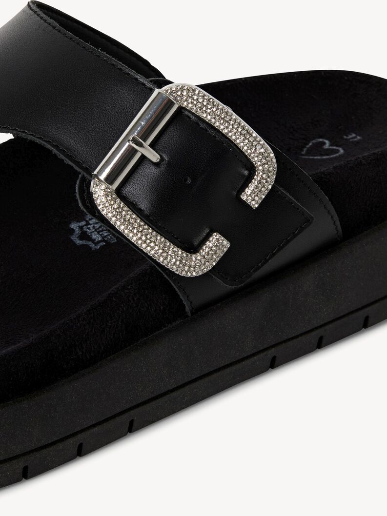 Lederpantolette - schwarz, BLACK, hi-res