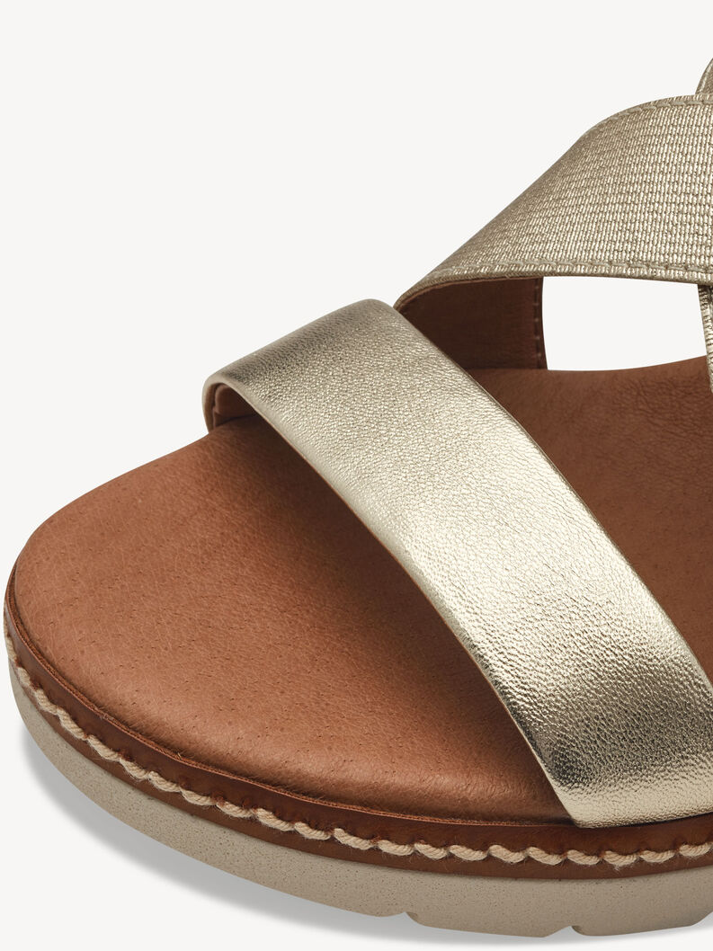 Ledersandale - metallic, GOLD, hi-res