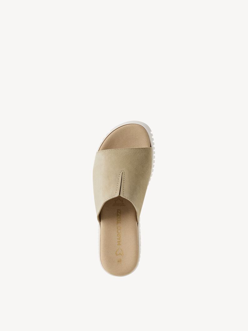 Lederpantolette - khaki, MOSS, hi-res