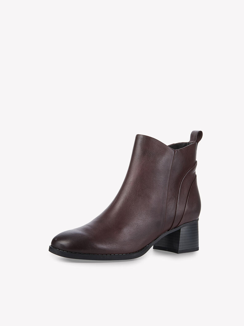 Lederstiefelette - rot, BORDEAUX, hi-res