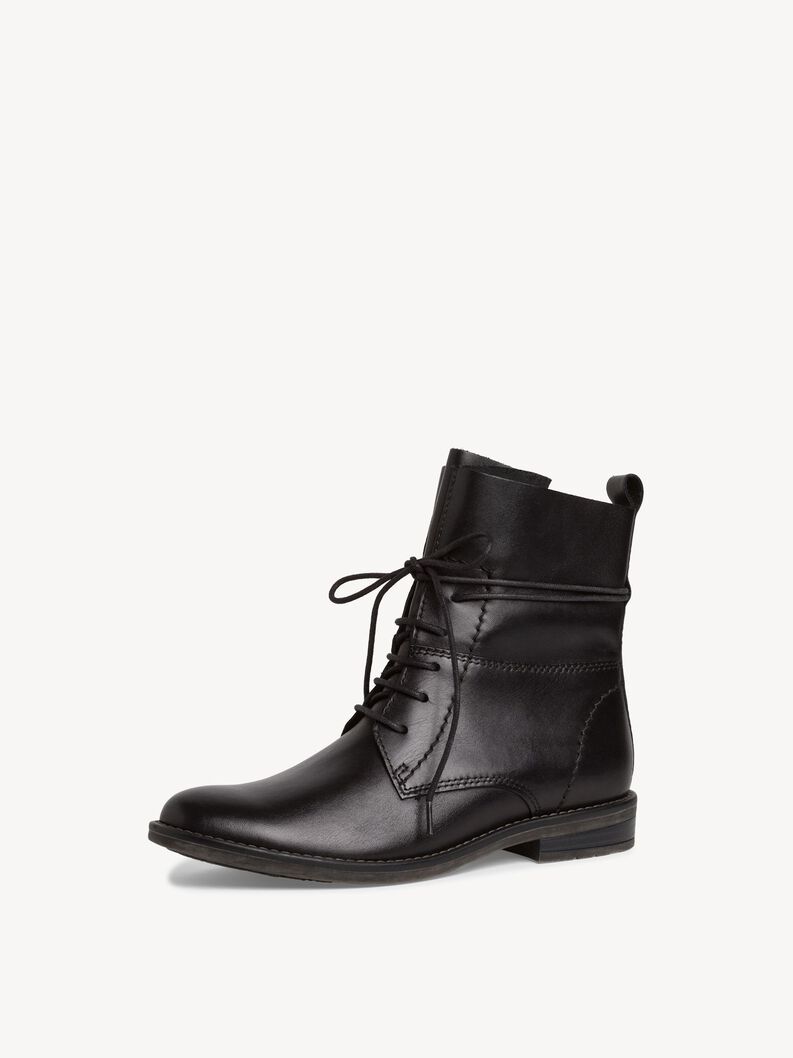 Lederstiefelette - schwarz, BLACK, hi-res