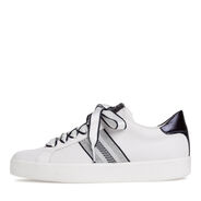 Leather Sneaker - white, WHITE/NAVY M., hi-res