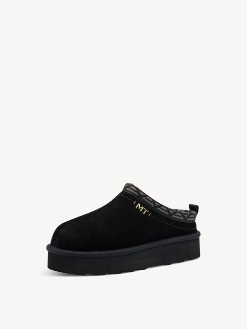 Ledersandal - schwarz, BLACK, hi-res