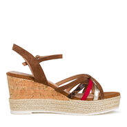 Leather Heeled sandal - brown, COGNAC COMB, hi-res