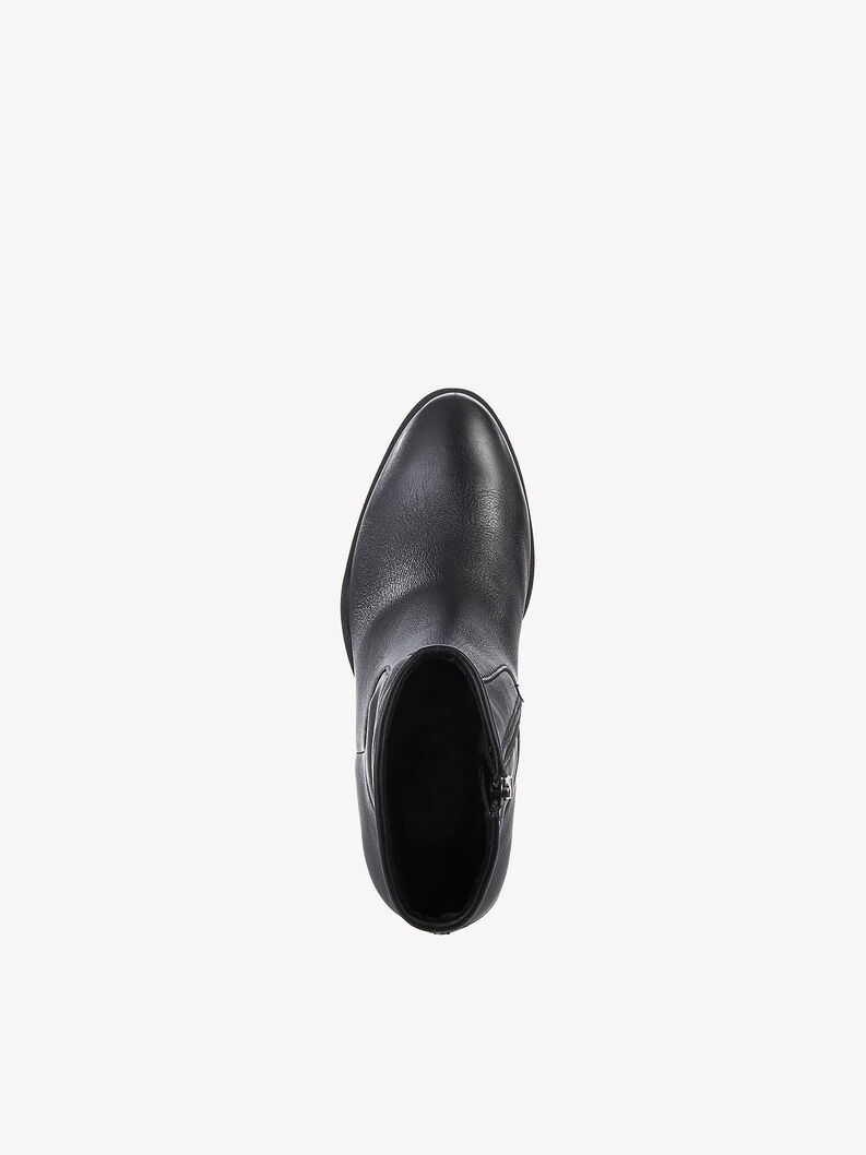 Lederstiefelette - schwarz, BLACK, hi-res