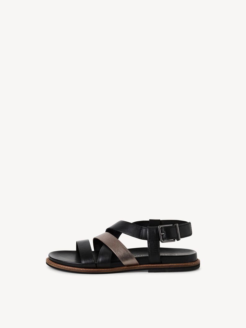 Ledersandale - schwarz, BLACK COMB, hi-res