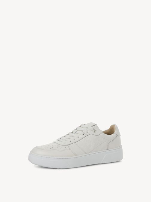 Ledersneaker - weiß, WHITE, hi-res