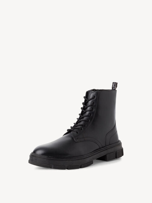 Lederstiefelette - schwarz Warmfutter, BLACK, hi-res