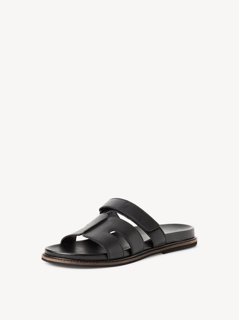 Lederpantolette - schwarz, BLACK UNI, hi-res