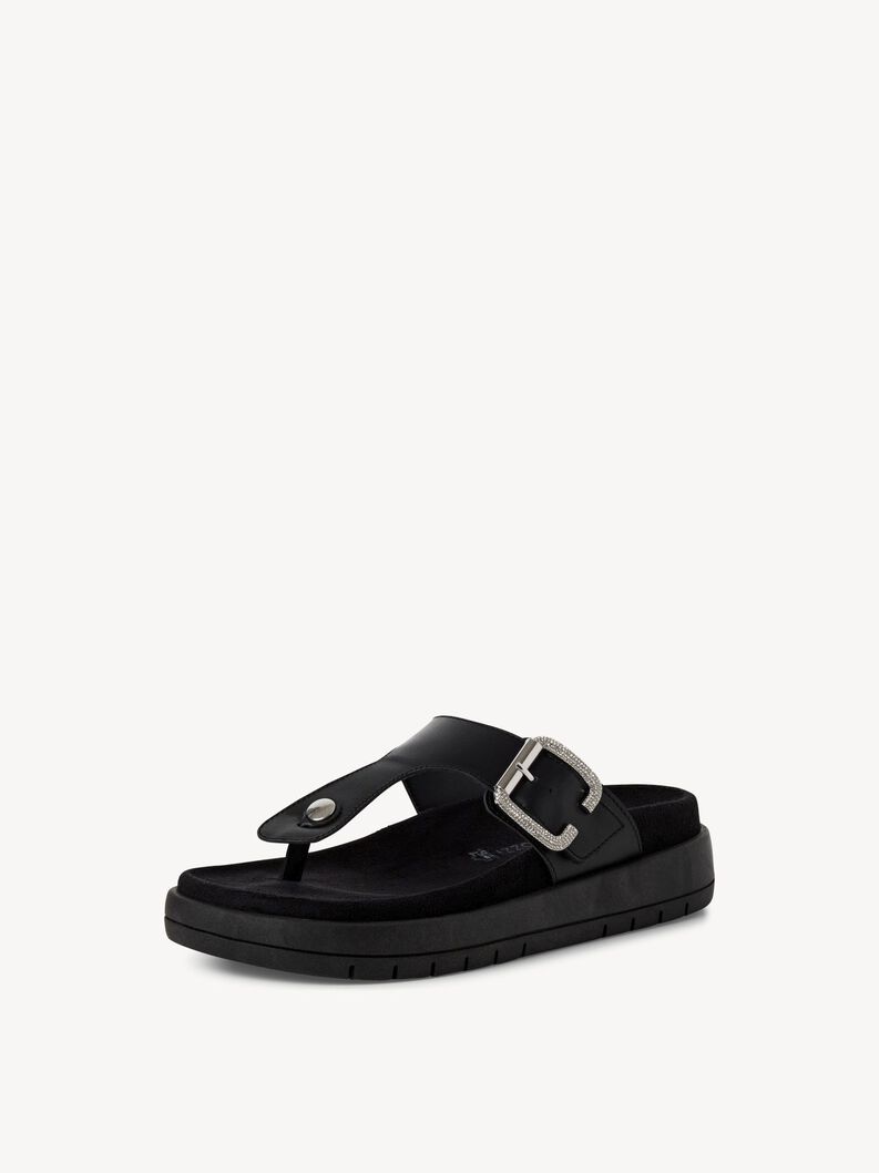 Lederpantolette - schwarz, BLACK, hi-res