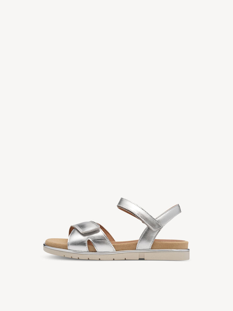 Ledersandale - silber, SILVER, hi-res