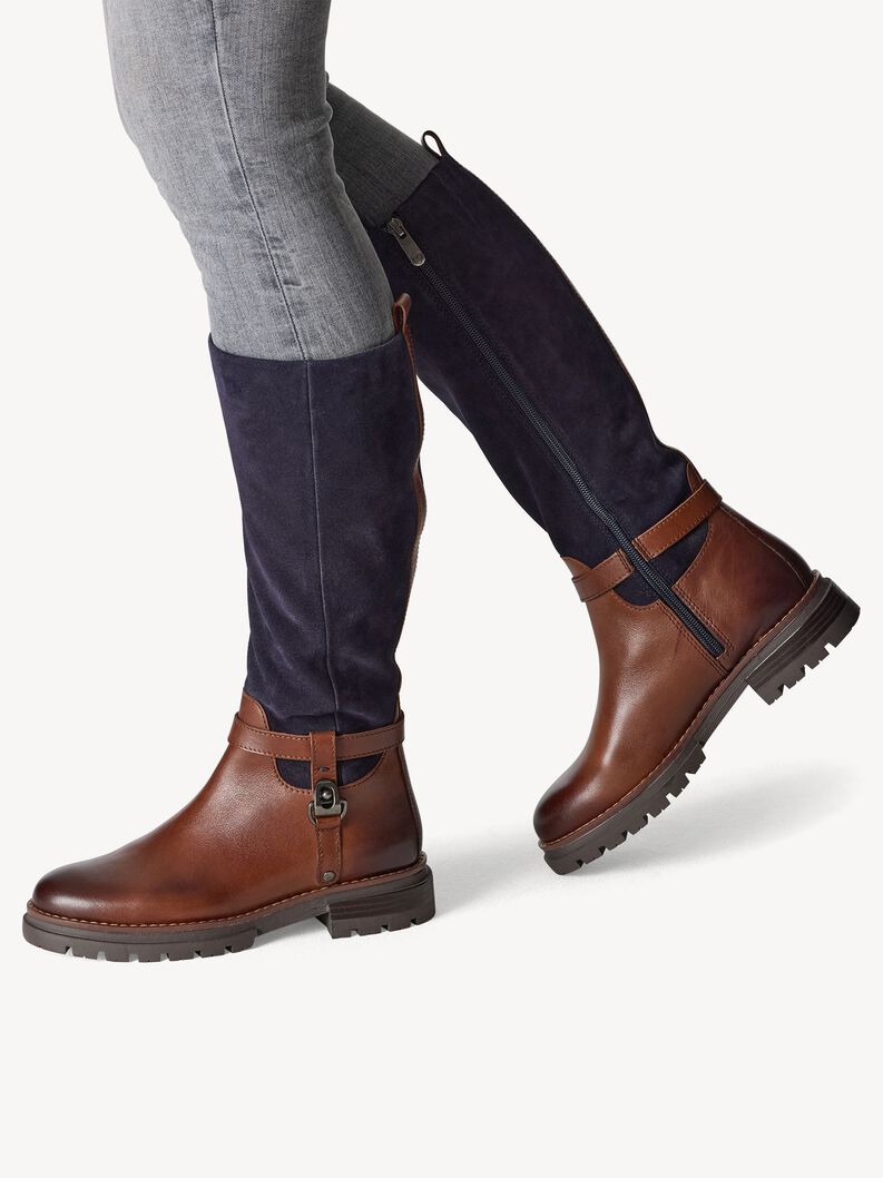 Boots - brown, CHESTNUT/NAVY, hi-res