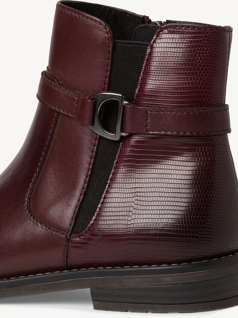 Leather Chelsea boot - red, BORDEAUX COMB, hi-res