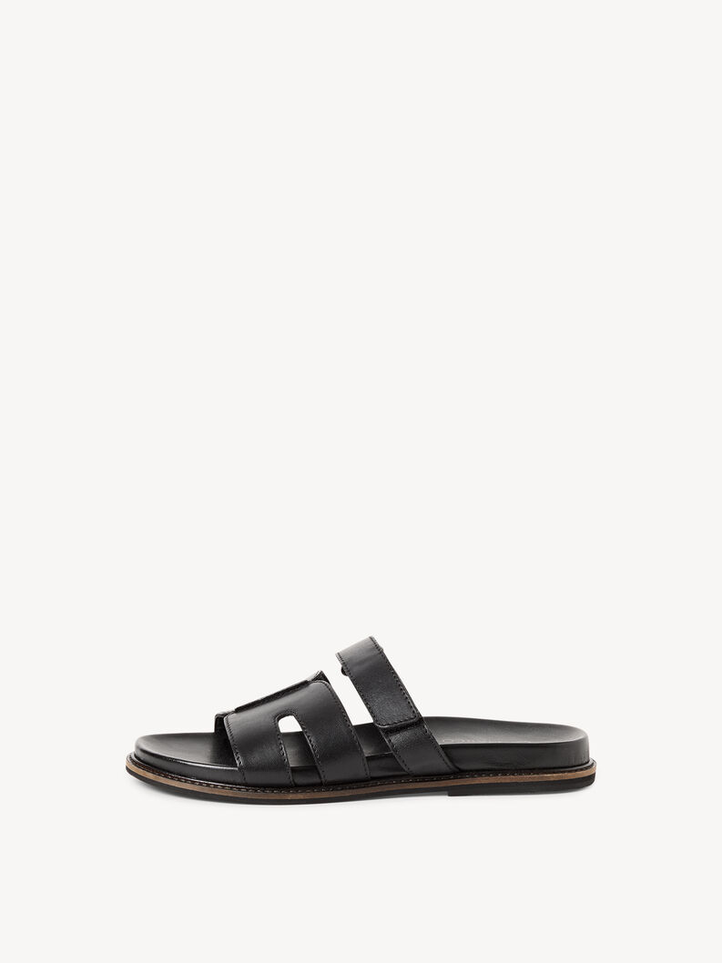 Lederpantolette - schwarz, BLACK UNI, hi-res