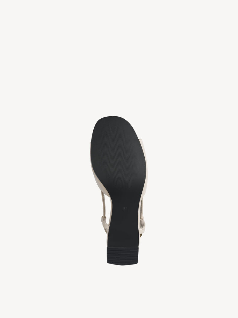Ledersandalette - beige, CREAM, hi-res