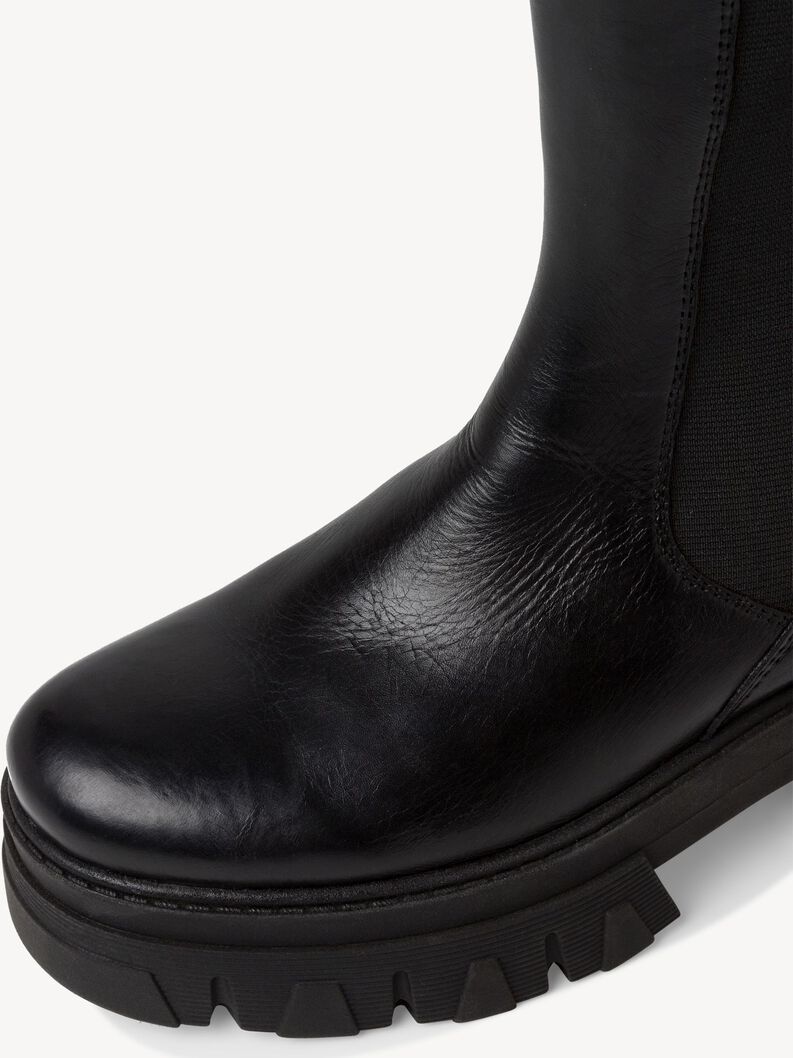 Bottine Chelsea en cuir - noir, BLACK, hi-res