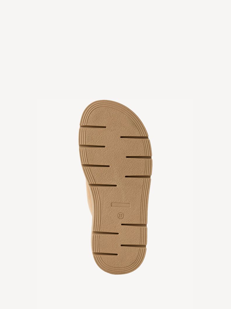 Lederpantolette - beige, DUNE SUEDE, hi-res