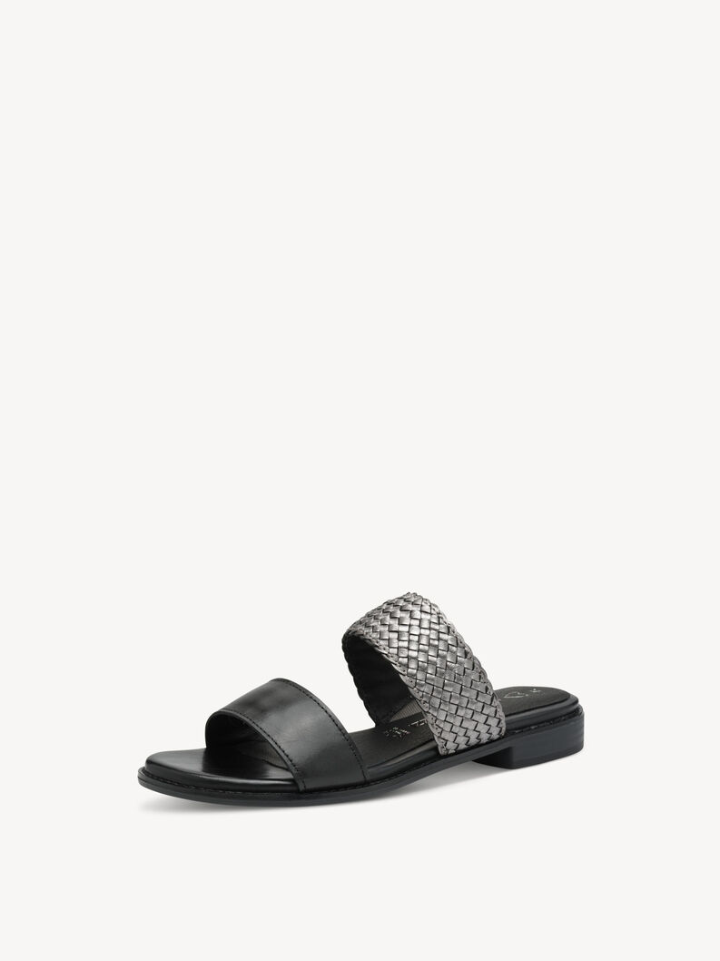 Lederpantolette - schwarz, BLACK COMB, hi-res