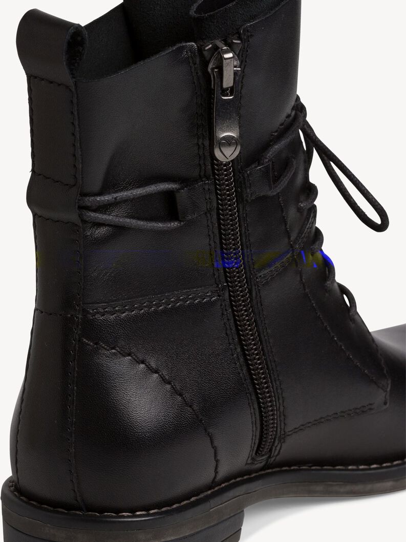 Lederstiefelette - schwarz, BLACK, hi-res