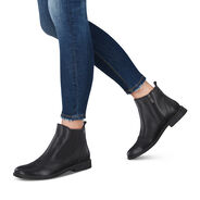Leather Bootie - black, BLACK ANTIC, hi-res