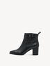 Schwarze Lederankle-Boots mit breitem Absatz und Schnalle
