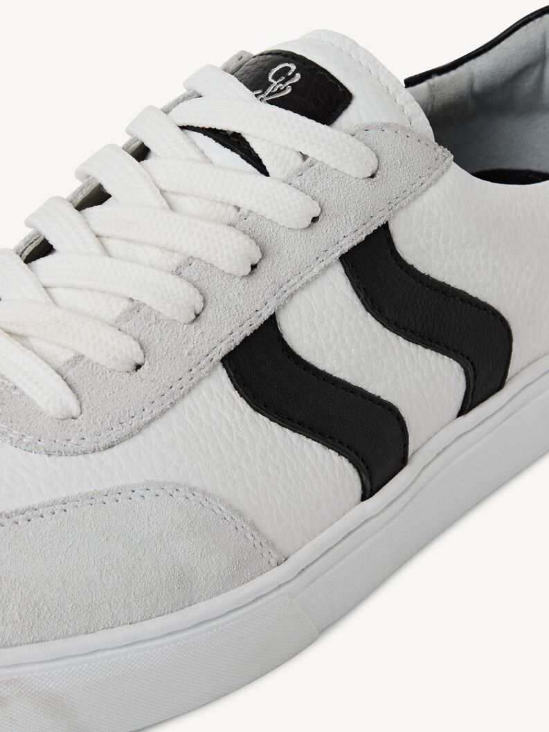 Ledersneaker - wei&szlig;, WHITE/BLACK, hi-res