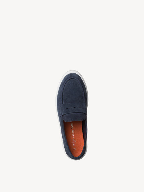 Lederslipper - blau, NAVY, hi-res