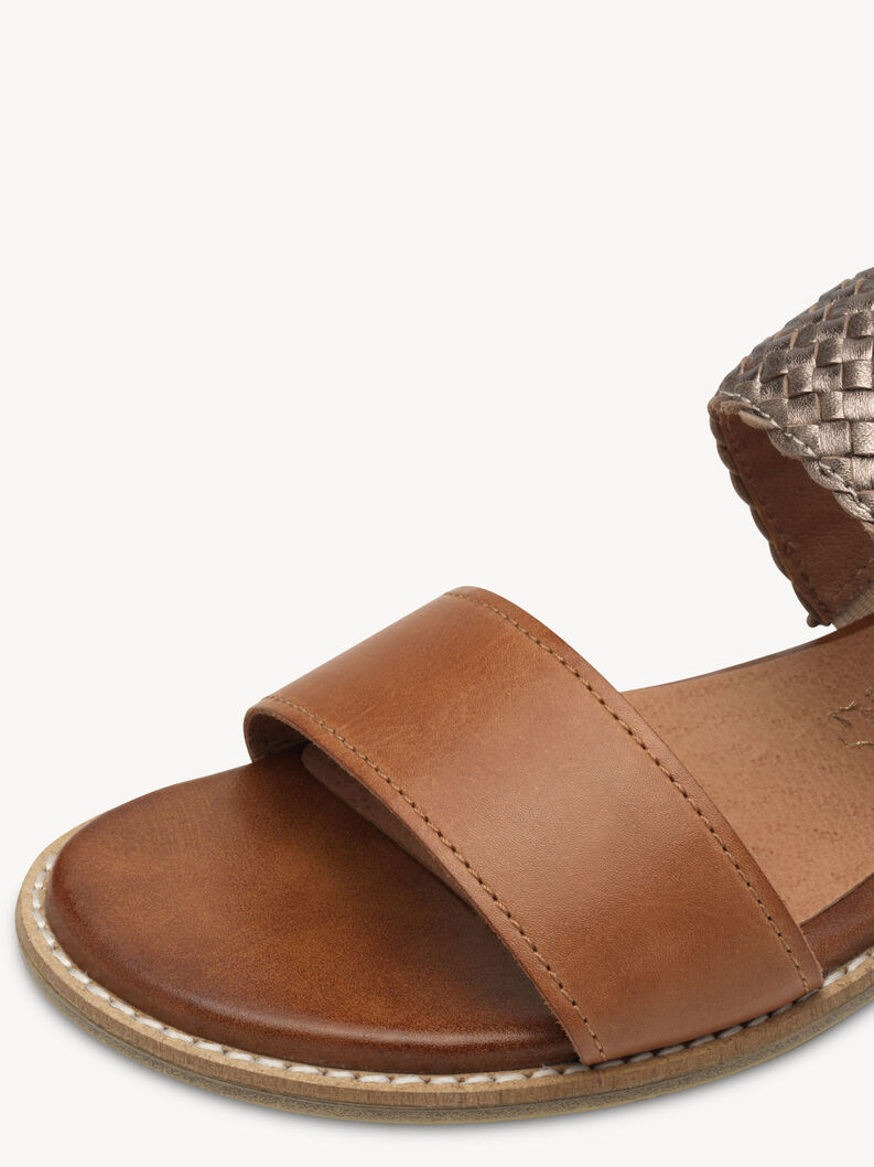 Lederpantolette - braun, COGNAC COMB, hi-res