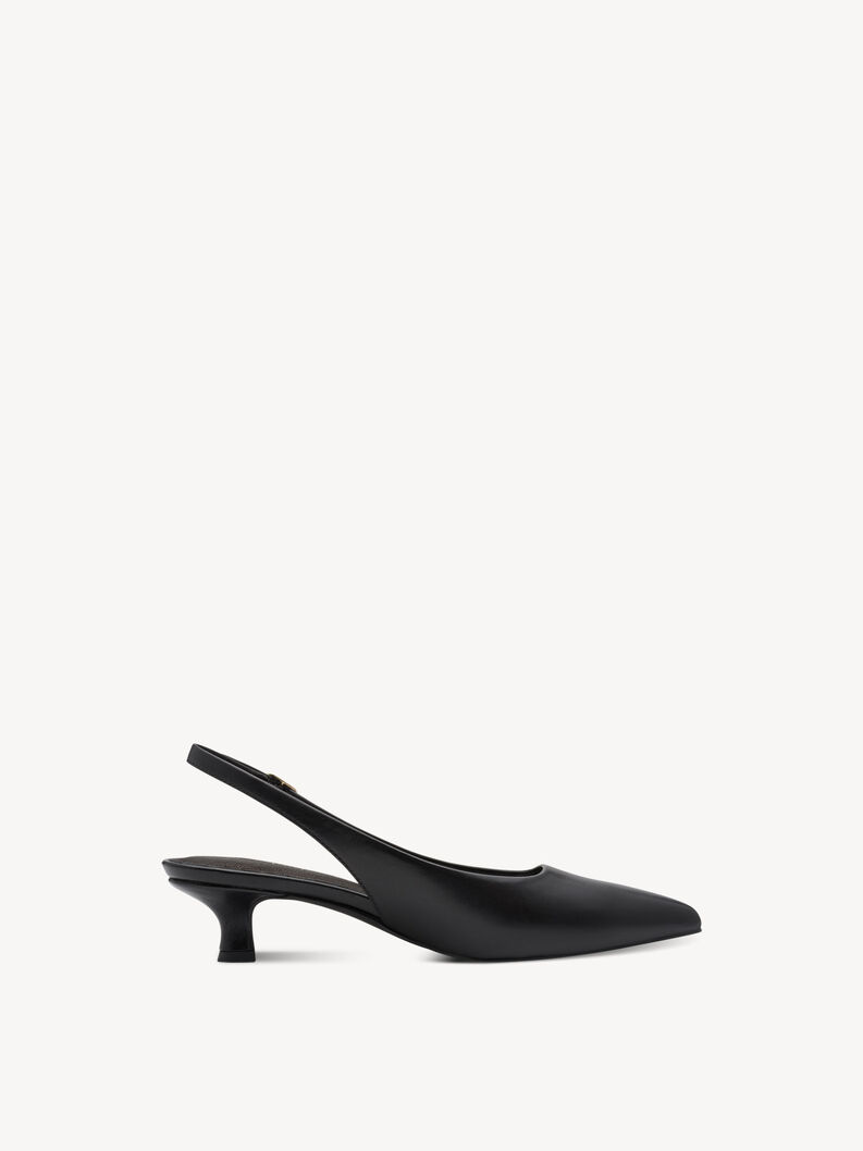 Lederslingpumps - schwarz, BLACK, hi-res