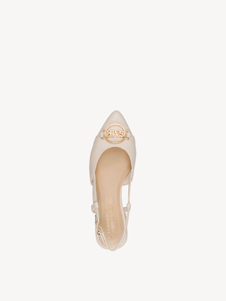 Ballerine en cuir - beige, beige, hi-res