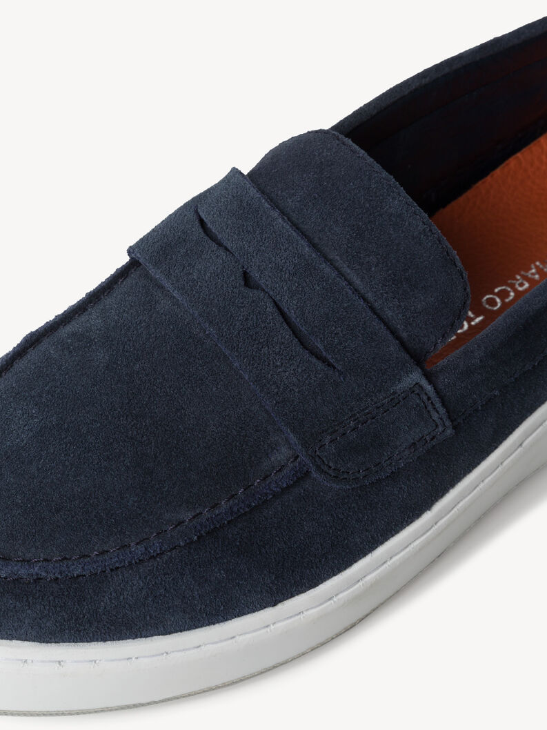 Lederslipper - blau, NAVY, hi-res