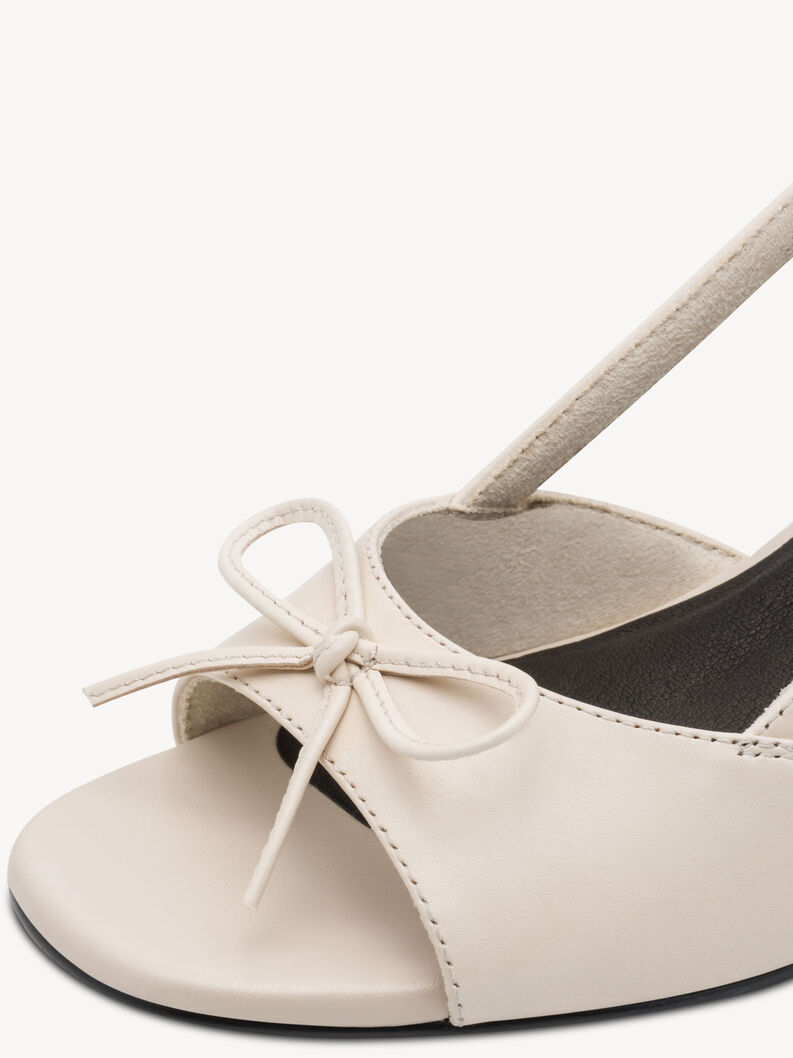 Ledersandalette - beige, CREAM, hi-res