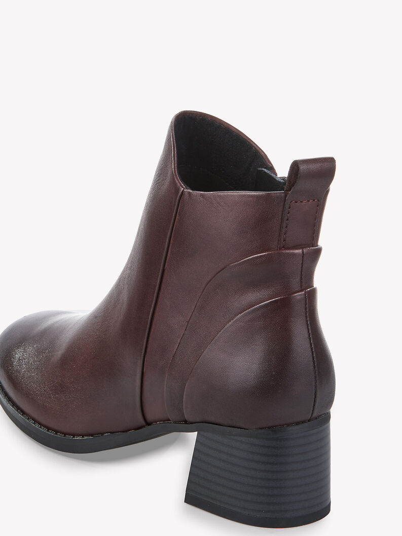 Lederstiefelette - rot, BORDEAUX, hi-res