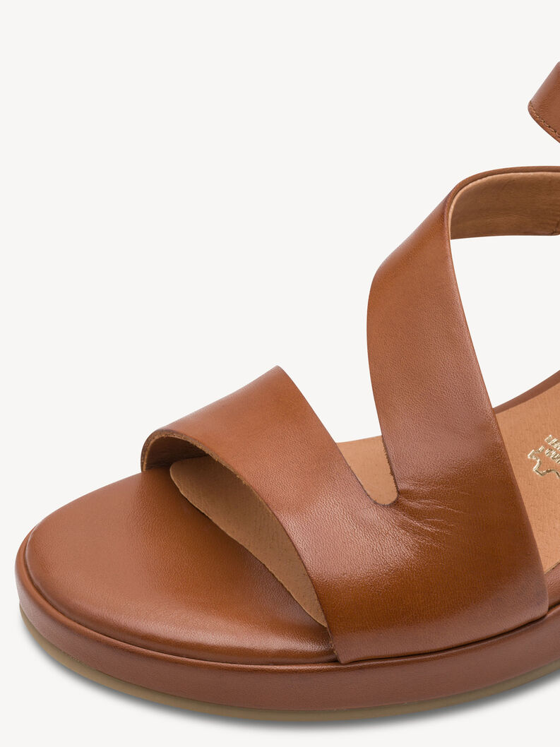 Ledersandalette - braun, COGNAC, hi-res