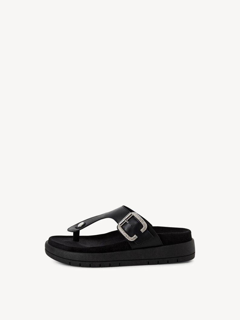 Lederpantolette - schwarz, BLACK, hi-res