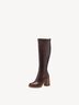 Elegante braune Damen Lederstiefel mit Absatz und glattem Finish