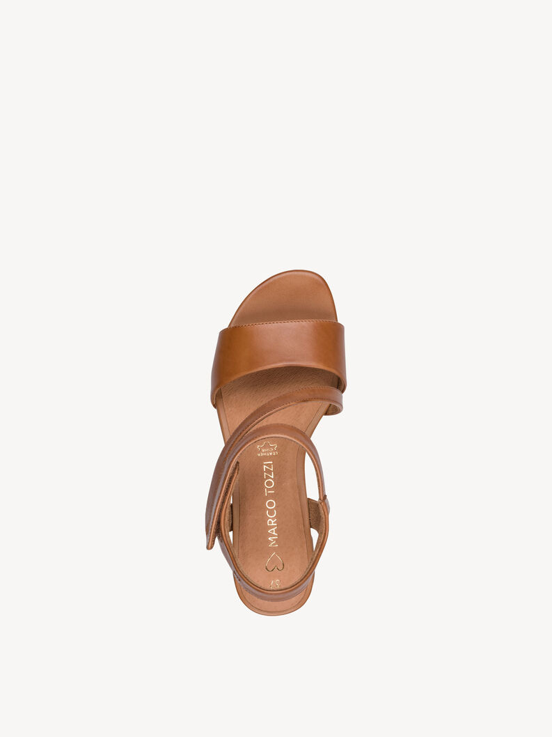 Ledersandalette - braun, COGNAC, hi-res