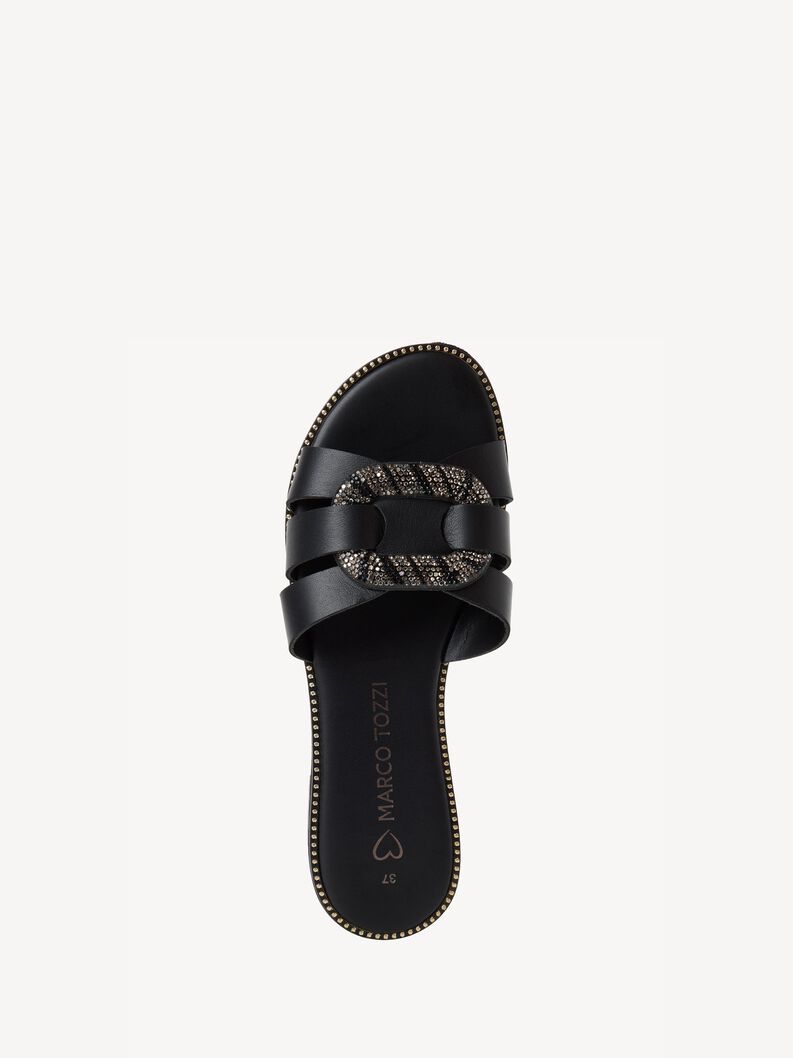 Lederpantolette - schwarz, BLACK, hi-res