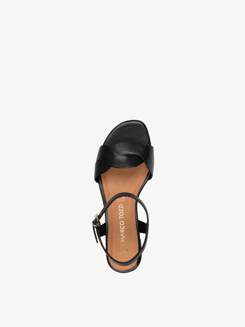 Ledersandale - schwarz, BLACK, hi-res