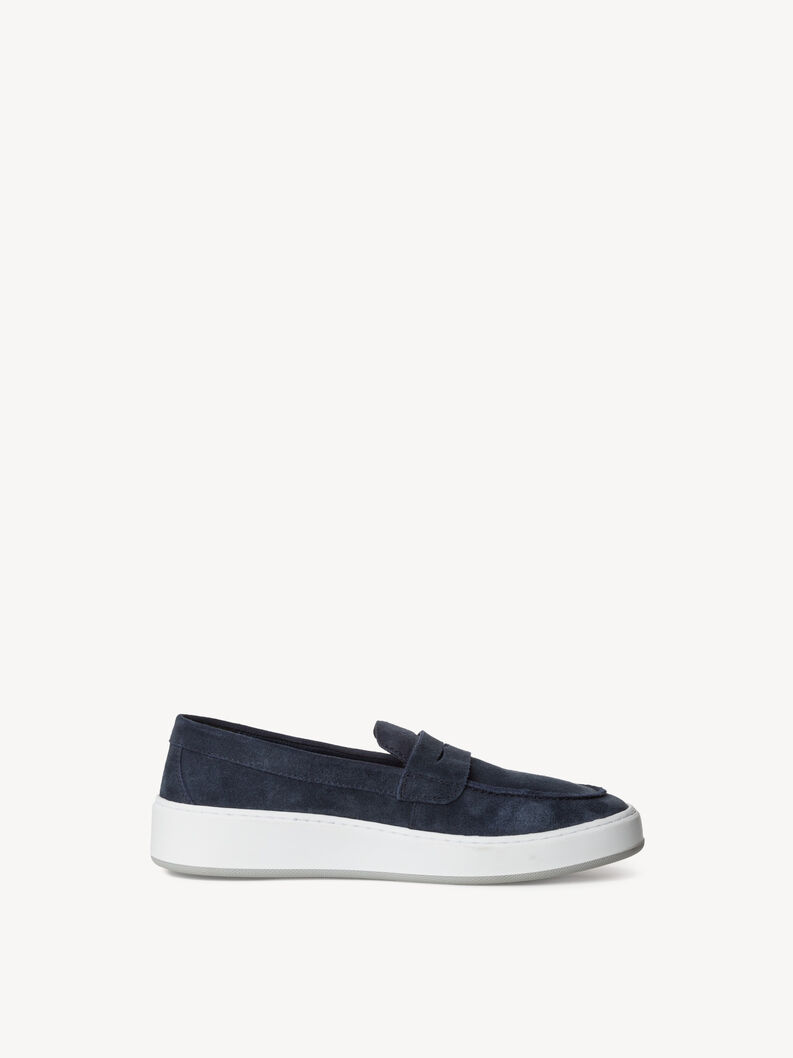 Lederslipper - blau, NAVY, hi-res