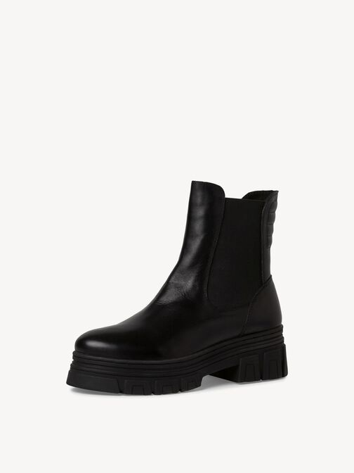 Bottine Chelsea en cuir - noir, BLACK, hi-res